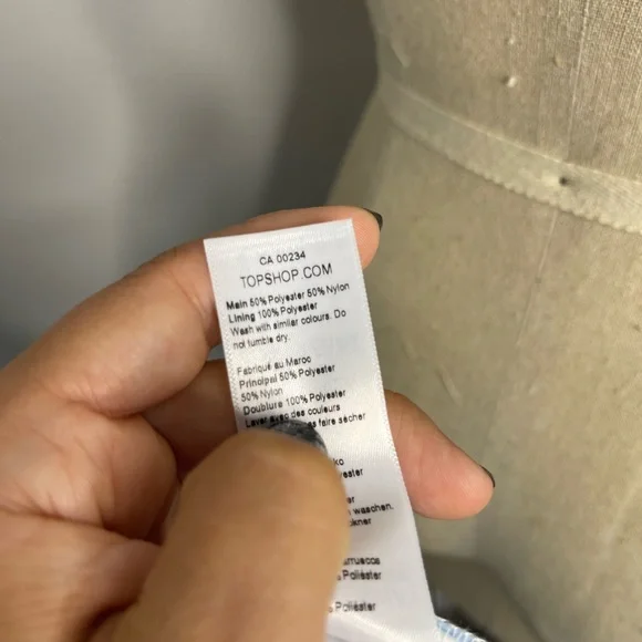 New without Tags TopShop Sky Blue Puff Sleeves Corset Crop Top - Picture 5 of 5